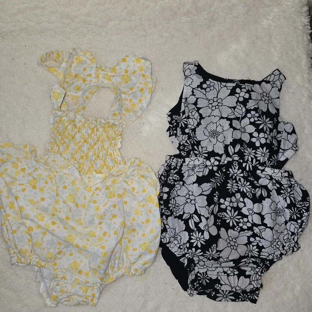 Joie Floral Yellow and Black Kids Bodysuits